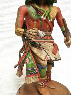 Hopi Konin Supi Kachina / Katsina Doll with shield and feathers