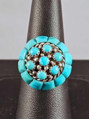 1970s Native American Zuni Made Inlaid Ring at Kachina House