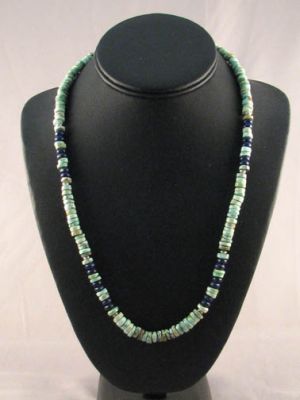 Old Style Native American Hopi Made Fox Turquoise and Lapis