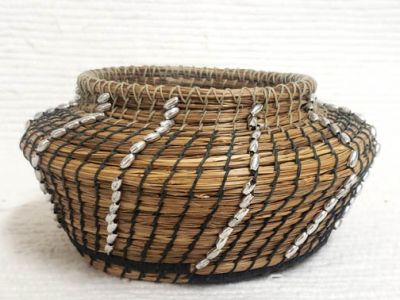 Native American Chippewa Made Basket--Silver Stairs--at