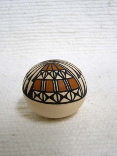 Native American Acoma Handbuilt and Handpainted Tiny Seed Pot