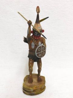  Native American Hopi Carved Warrior Twin Kachina Doll (Katsina Doll)