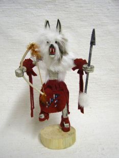Native American Navajo Made Wolf Kachina Doll