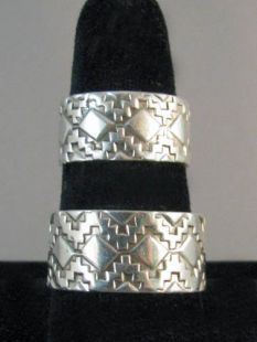 Native American Navajo Made Sterling Stamped Band