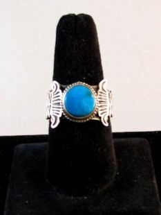 Native American Navajo Made Ring with Stamped and Cut Band