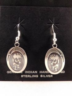 Native American Navajo Made Earrings with Kokopelli 