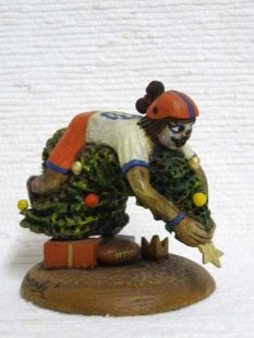 Native American Hopi Carved Clown Katsina - Christmas Football