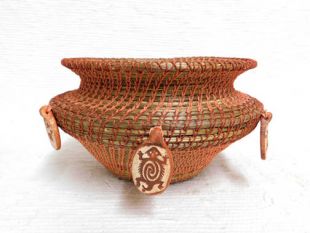 Native American Chippewa Basket - Petroglyph