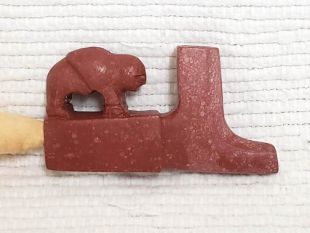 Native American Made Pipestone Buffalo Pipe 