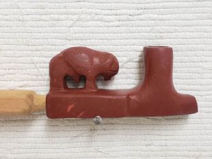 Native American Made Pipestone Buffalo Pipe 
