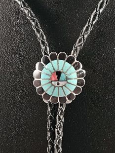 Native American Navajo Made Sunface Bolo