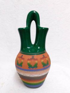 Native American Navajo Red Clay Wedding Vase with Turtles