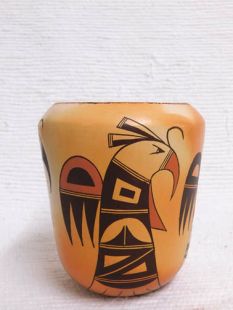 Native American Hopi Handbuilt and Handpainted Tall Pot with Birds