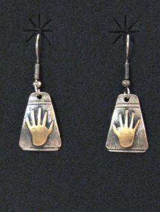 Native American Navajo Made Earrings with Handprint