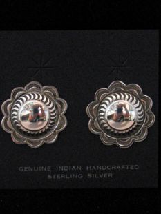 Native American Navajo Made Concha Clip-on Earrings