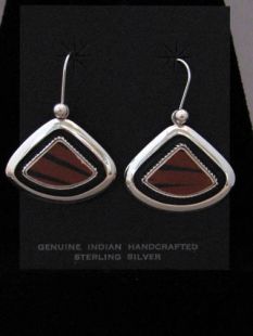 Native Nahuatl Made Shadowbox Earrings with Mata Ortiz Pot Sherds