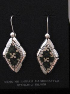 Native Nahuatl Made Earrings with Mata Ortiz Pot Sherds