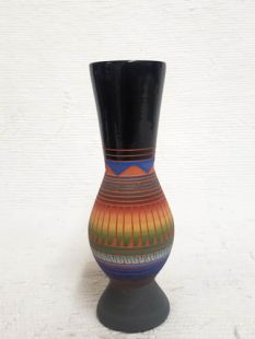 Native American Navajo Red Clay Long Neck Vase
