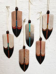 Native American Hopi Carved Prayer Feathers