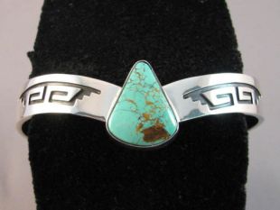 Native American Navajo Made Cuff Bracelet with Turquoise