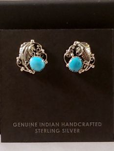 Native American Navajo Made Earrings with Turquoise 