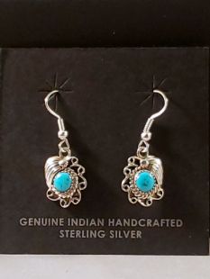 Native American Navajo Made Earrings with Turquoise 