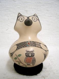 Mata Ortiz Handbuilt and Handpainted Owl Effigy