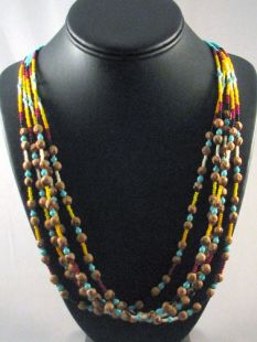 Native American Navajo Made Glass and Ghost Bead Necklaces 