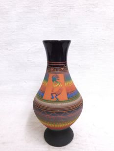 Native American Navajo Red Clay Vase with Kokopelli