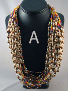 Native American Navajo Made Glass and Ghost Bead Necklaces 