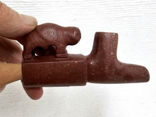 Native American Made Pipestone Buffalo Pipe 