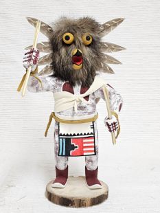 Native American Navajo Made Owl Warrior Kachina Doll