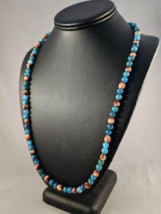 Native American Navajo Made Ghost Bead and Apatite Necklace