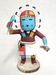 Native American Navajo Made Sunface Kachina Doll