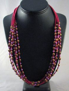 Native American Navajo Made Glass and Ghost Bead Necklaces 