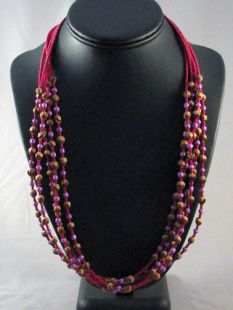 Native American Navajo Made Glass and Ghost Bead Necklaces