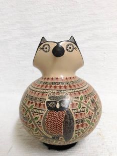 Mata Ortiz Handbuilt and Handpainted Owl Effigy 