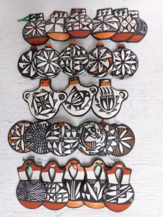 Native American Acoma Handbuilt and Handpainted Christmas Ornaments