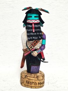 Native American Hopi Carved Heoto Mana Kachina Sculpture (Katsina Sculpture)