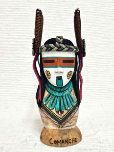 Native American Hopi Carved Comanche Kachina Sculpture (Katsina Sculpture)