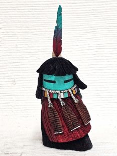 Native American Hopi Carved Longhair Redbeard Kachina Sculpture (Katsina Sculpture)