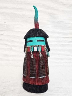 Native American Hopi Carved Longhair Redbeard Kachina Sculpture (Katsina Sculpture)