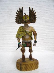 Native American Hopi Carved Owl Warrior Katsina Doll