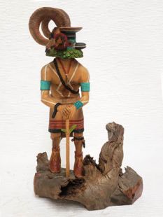 Native American Hopi Carved Ram Katsina Doll--Vintage