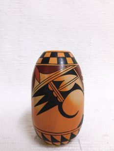 Native American Hopi Handbuilt and Handpainted Tall Vase 