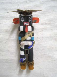 Old Style Hopi Carved Left Handed Traditional Hunter Katsina Doll