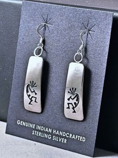 Native American Hopi Made Earrings with Kokopelli 