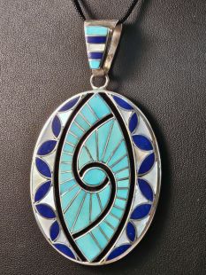 Native American Zuni Made Inlaid Pin/Pendant--Vintage 