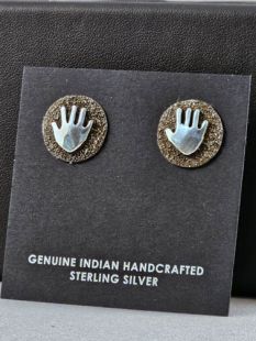 Native American Zuni/Navajo Made Handprint Earrings