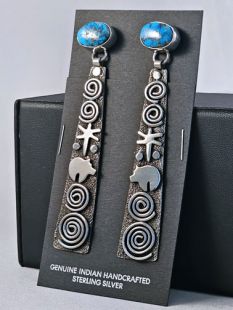 Native American Zuni/Navajo Made Earrings with Turquoise